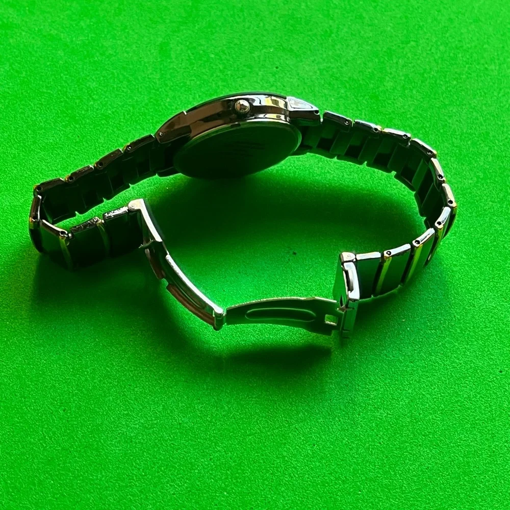 Geneva Hematite Diamond Look Men's Watch